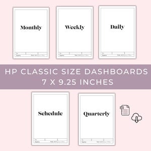 Happy Planner Printable Dashboard, Monthly, Weekly, Daily, Quarterly Dividers, Fillable planner printable, HP Classic Insert