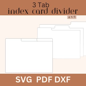 Modelo divisor de cartão de índice 4 x 6, guia de cartão de índice SVG, organização de cartão de receita, modelo de cartão flash