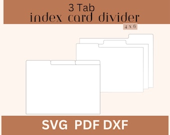 4 X 6 Index Card Divider Template, Index Card Tab SVG, Recipe Card ...