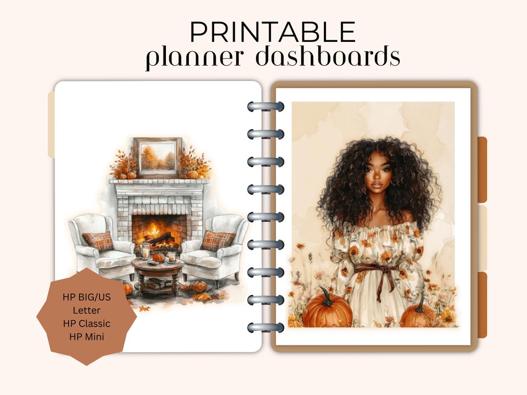 Cozy Autumn Reading Printable Dashboard, Happy Planner Printable, HP ...