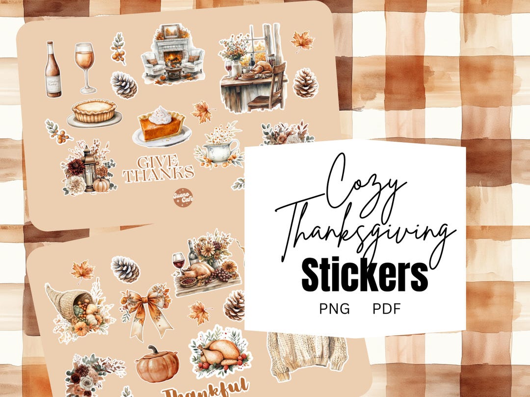Cozy Fall Printable Journal Stickers, Planner Stickers, Digital ...