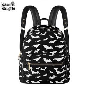Swarm of Bats Backpack PU Leather, Bats Vampire Gothic Punk Rocker Backpack,School Backpack,Travel Backpack,Wicca Bag,Witch Bag,Emo Backpack