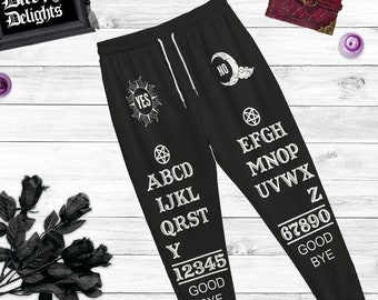 Ouija Unisex Pants, Ouija Joggers,Witchy Pants,Ouija Board Sweat Pants,Spirit Board Joggers,Goth Occult Pants,Mysticism Symbols Joggers