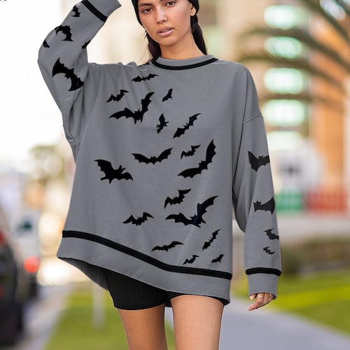 Goth Swarm of Bats Long Sweater Gothic 