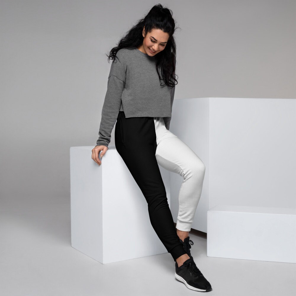 Two color track pants shop