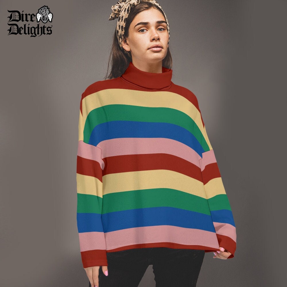 Rainbow turtleneck - Etsy France