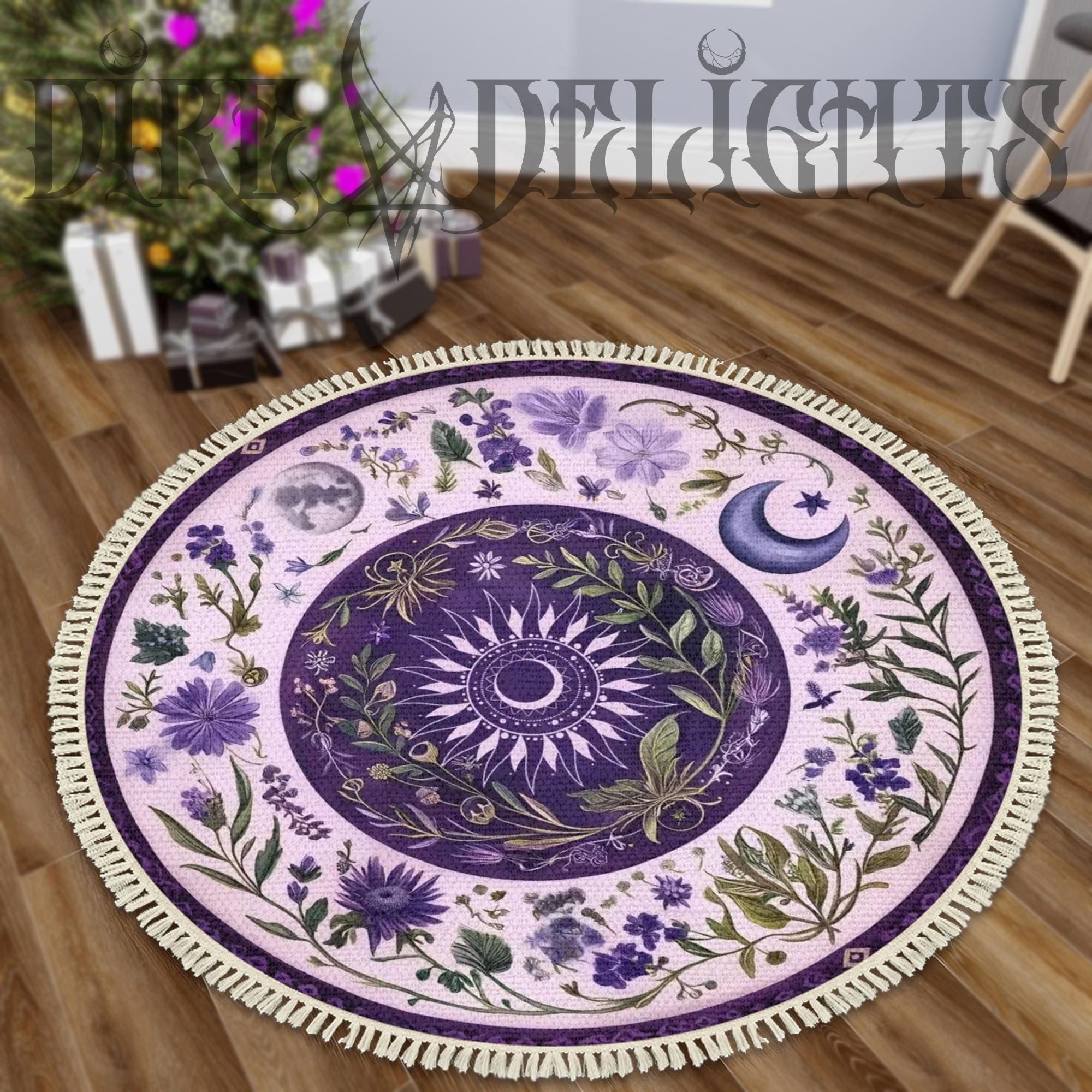 Wicca Rugs Wiccan Round Rug With Tassels,wicca Circle Runes Rug,carpet With ...