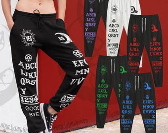 Ouija Unisex Pants, Ouija Joggers,Witchy Pants,Ouija Board Sweat Pants,Spirit Board Joggers,Goth Occult Pants,Mysticism Symbols Joggers