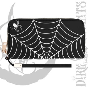 Cartera de tela de araña gótica, cartera de embrague gótica bruja, bolso gótico, cartera de cuero PU, cartera de Halloween, amante del terror, cartera de araña tarántula
