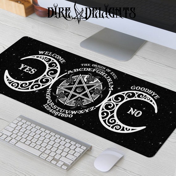 Gothic Ouija Spirit Board Gamer Large Desktop Mat, Gothic Mouse Pad, Ouija Board Soft Laptop Mat, Anti-slip Mouse Pad, Witchy Gamer Cosplay
