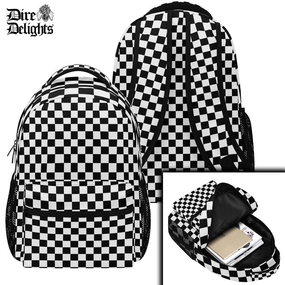 Checkered Backpack - Etsy