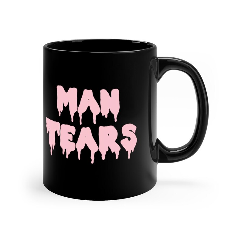 Man Tears 11oz Black Mug, Pastel Goth Crying Man, Bad Witch Mug, Funny Man Tears Coffee Mug, Witchy Tea Mug, Halloween Funny Mug image 5