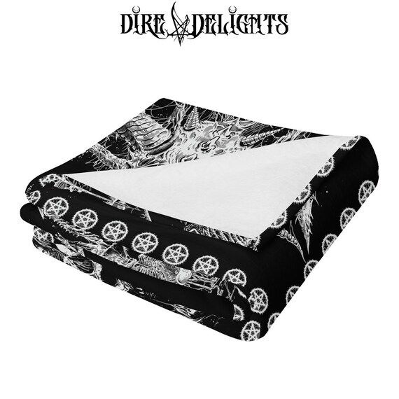 Satan Flannel Blanket, Demonic Blanket,metal Rock Room Decor,satan