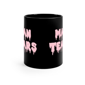 Man Tears 11oz Black Mug, Pastel Goth Crying Man, Bad Witch Mug, Funny Man Tears Coffee Mug, Witchy Tea Mug, Halloween Funny Mug image 4