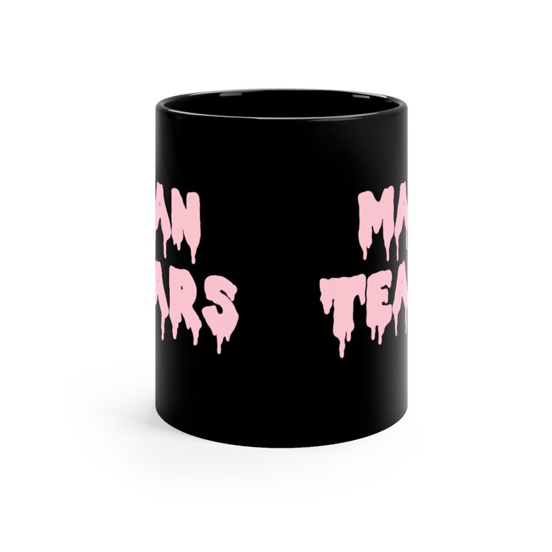 Man Tears 11oz Black Mug, Pastel Goth Crying Man, Bad Witch Mug, Funny Man Tears Coffee Mug, Witchy Tea Mug, Halloween Funny Mug image 4