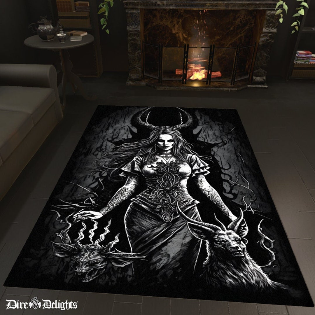 Lilith Power Rug Demonic Floor Matwitch Room Metal Rock - Etsy