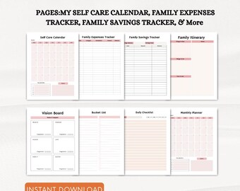Family Planner Organizer, Monthly Weekly Planner, Meal Planner, To-Do List, Family Calendar, Home Organization