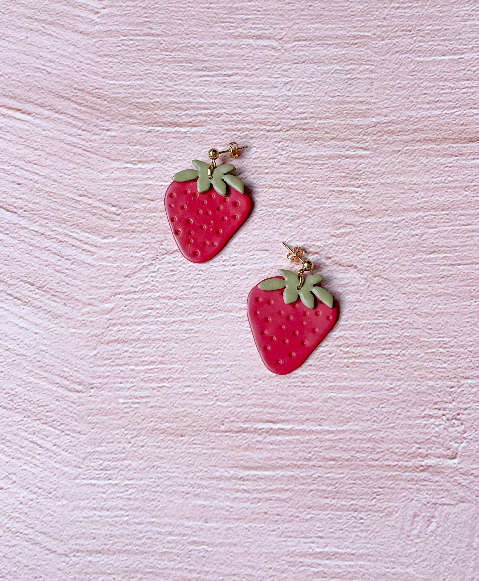 Strawberry Earrings Etsy