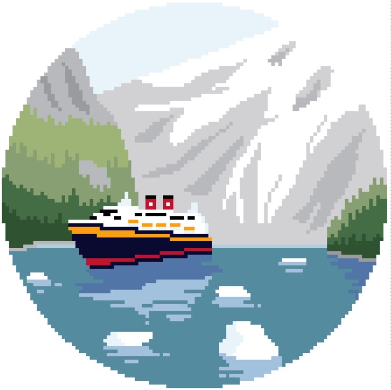 Alaska Cruise Sailing Cross Stitch Pattern PDF Download Etsy