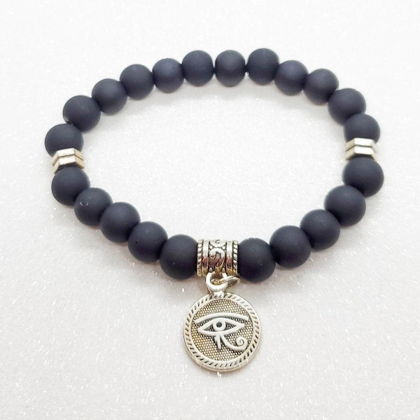Handmade Eye of Horus Bracelet, Egyptian Protection and spirituality jewelry, Eye of Ra bracelet, Juneteenth jewelry, black pride
