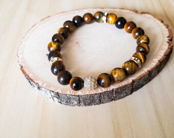 Tiger Eye Bracelet, Protection Jewelry, Gemstone Bracelet, Stacking Bracelet, Women Bracelet, Handmade Jewelry, Beaded bracelet