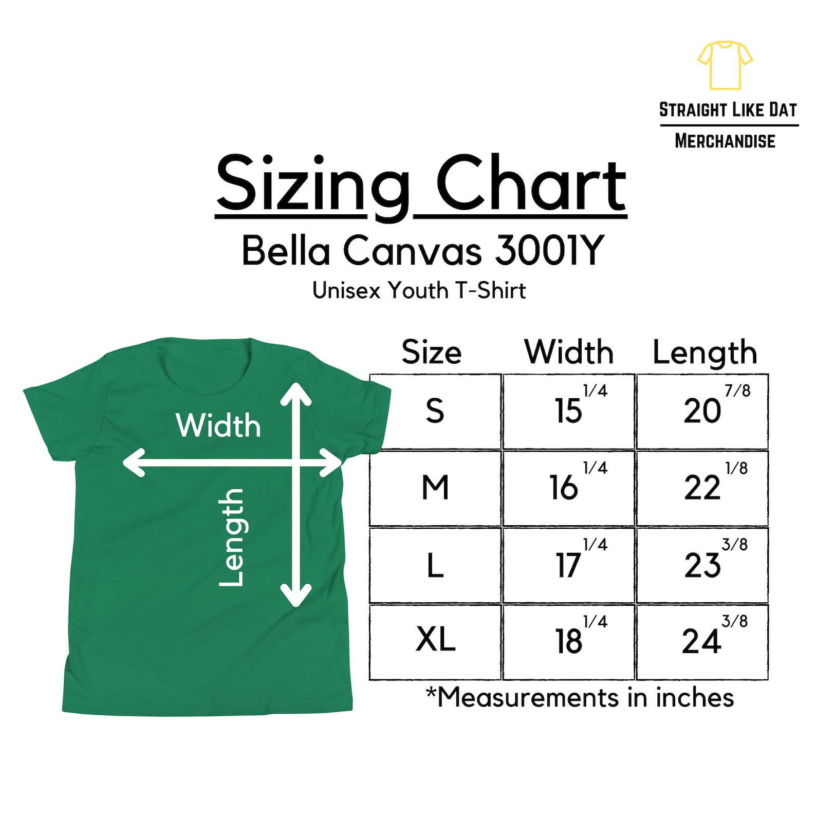 Bella And Canvas 3001 Size Chart