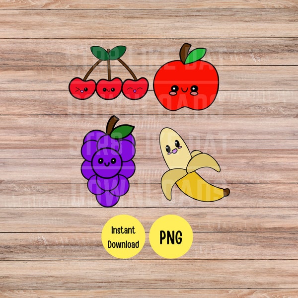 Kawaii Fruit PNG Value Pack, Gardener PNG, Kids T-Shirt png, Fruit png, Spring png, Toddler png, Baby png, Sublimation Files
