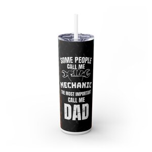 Skinny Tumbler for Dads, 20oz | Mechanic Gift for Him, Funny Dad Mug, Car Lover Drinkware, Father&#39;s Day Present, Personalized tumbler