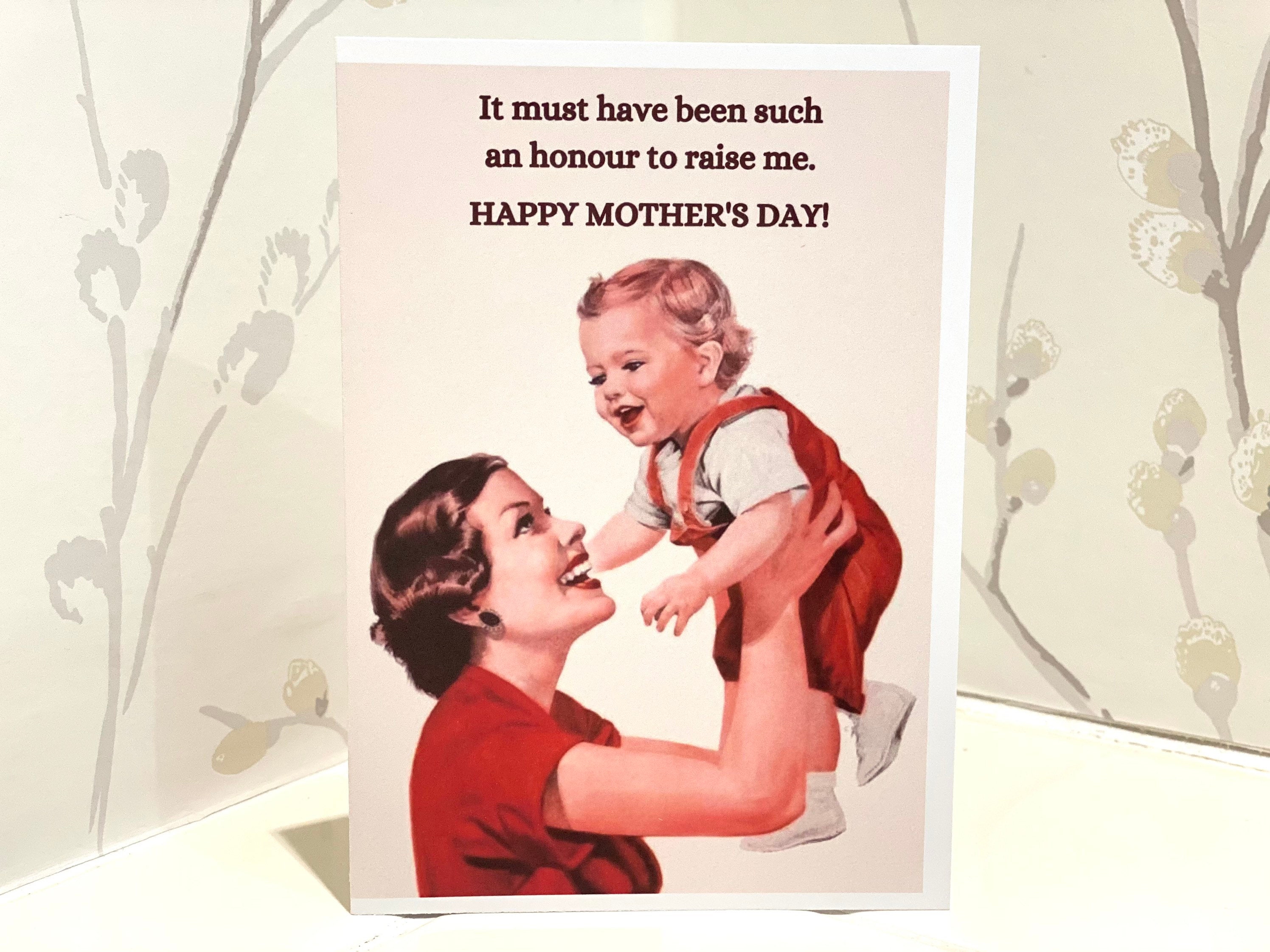 Funny Mothers Day Card Retro Sarcastic Mothers Day Card A6 Etsy 
