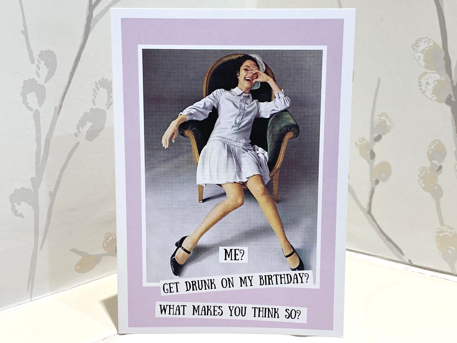 Drinking Birthday Card Funny Birthday Card Vintage Card A6 Etsy