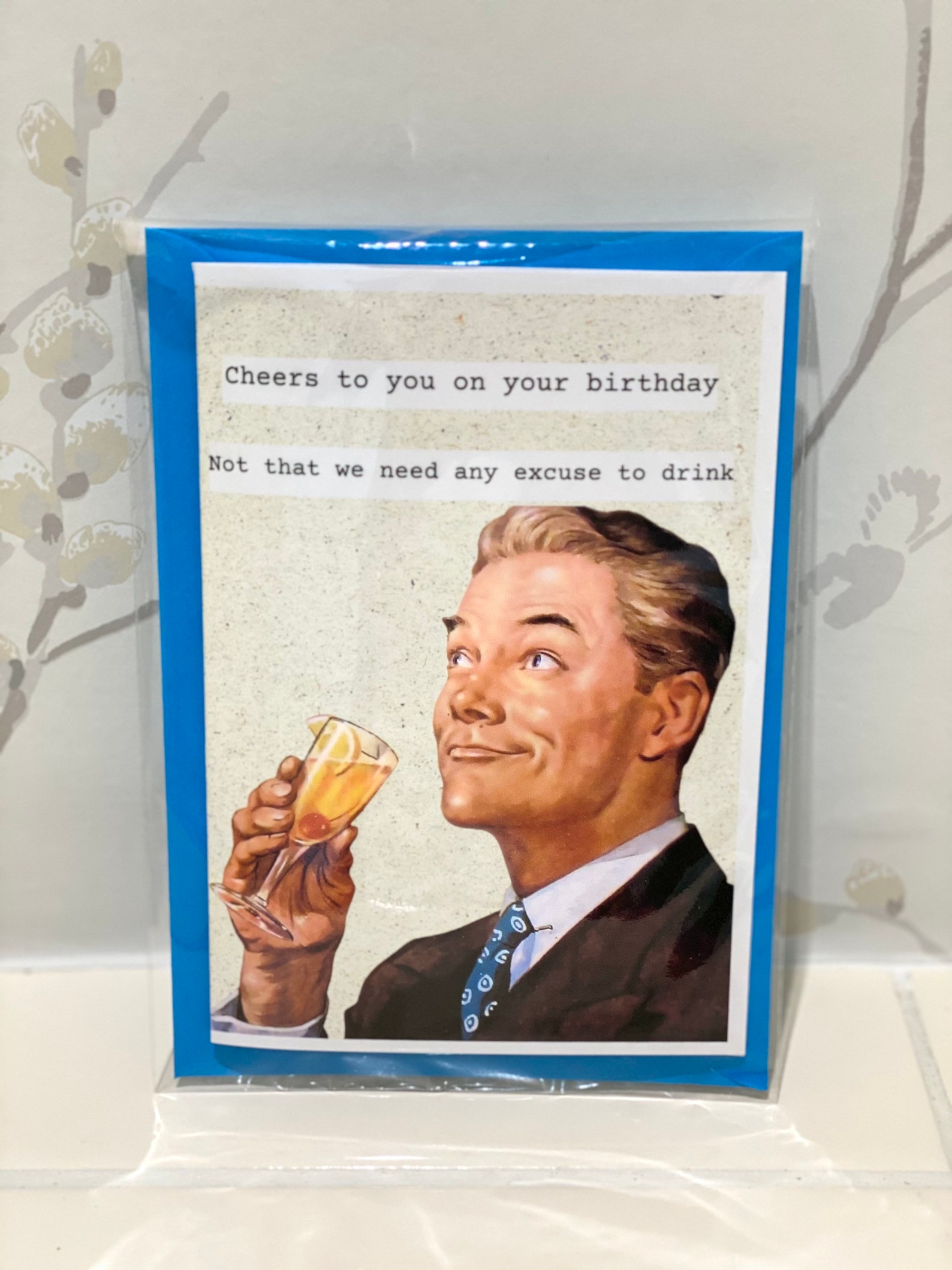 Funny Birthday Card for Him Sarcastic Drinking Card Retro Etsy