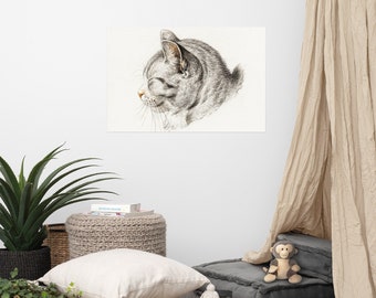 Sketch of a Cat Poster Jean Bernard