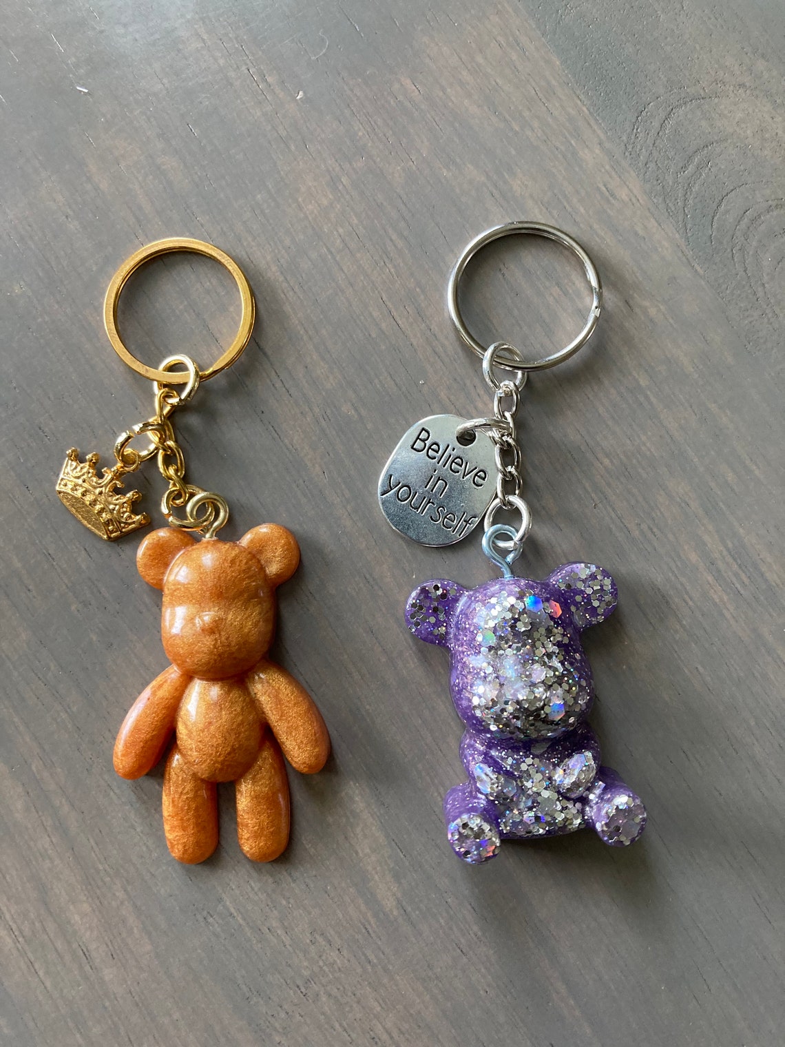 Resin Teddy Bear Key Chains Etsy