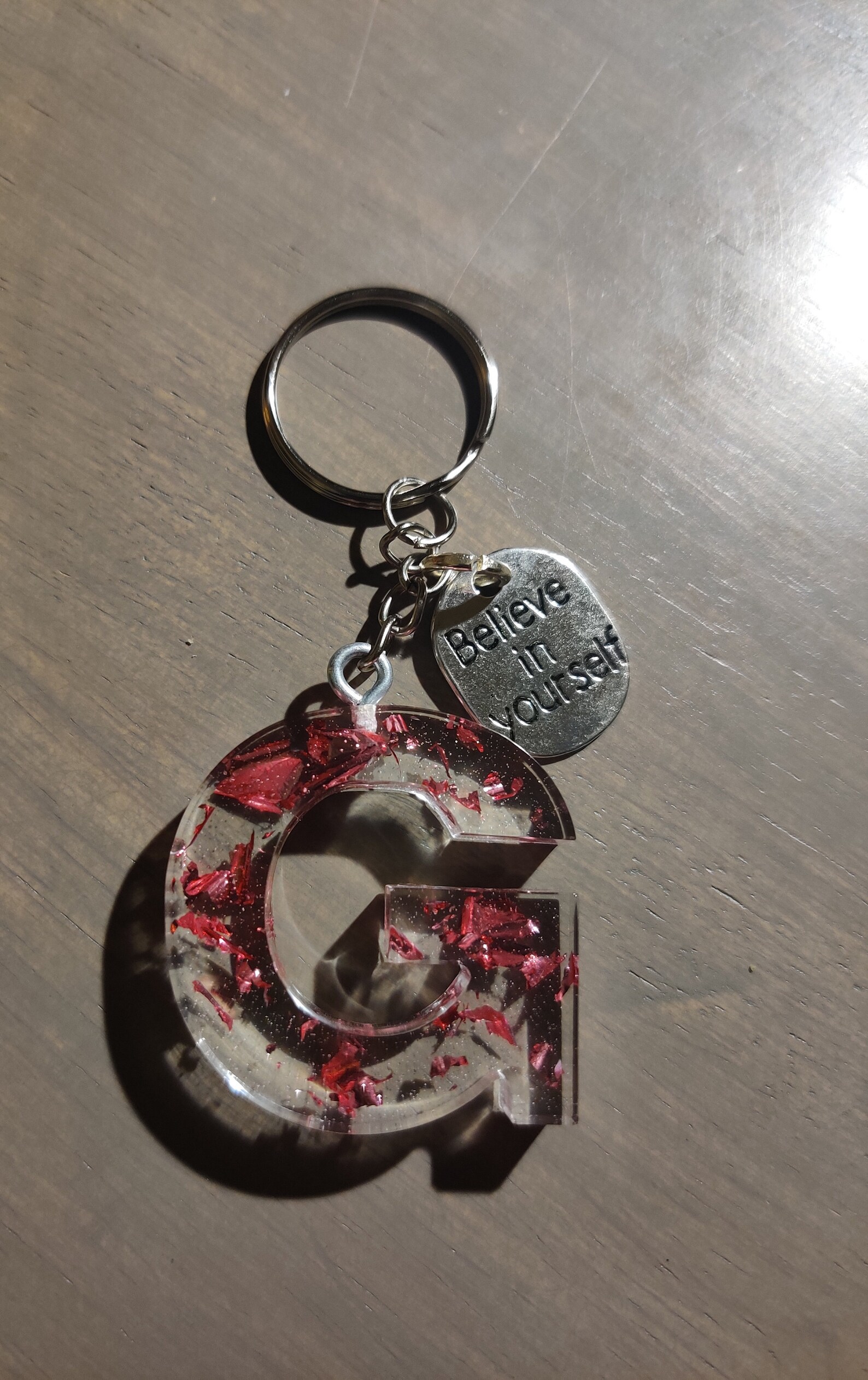 Resin Initial Key Chains With Inspirational Quotes Etsy