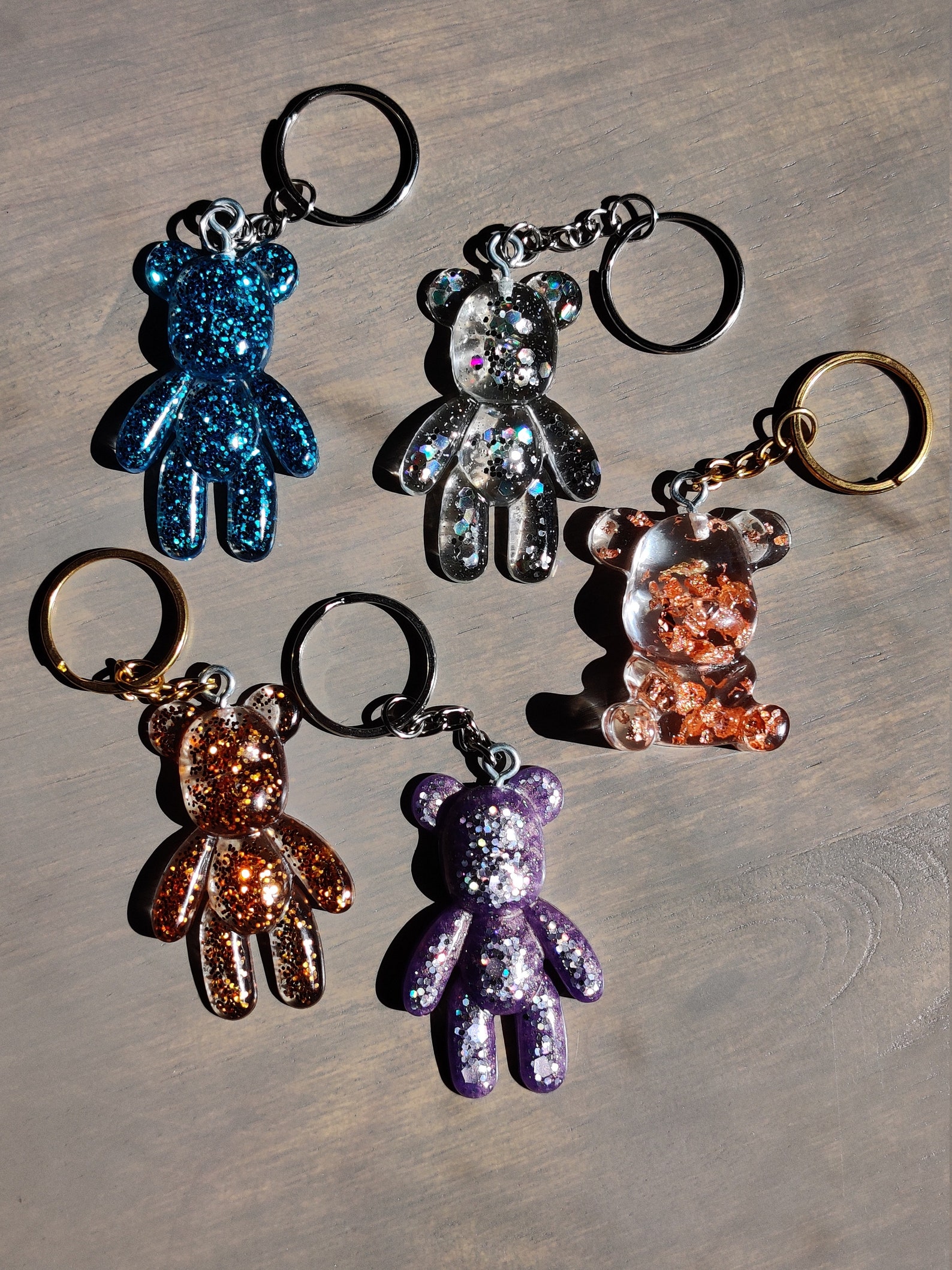 Resin Teddy Bear Key Chains Etsy