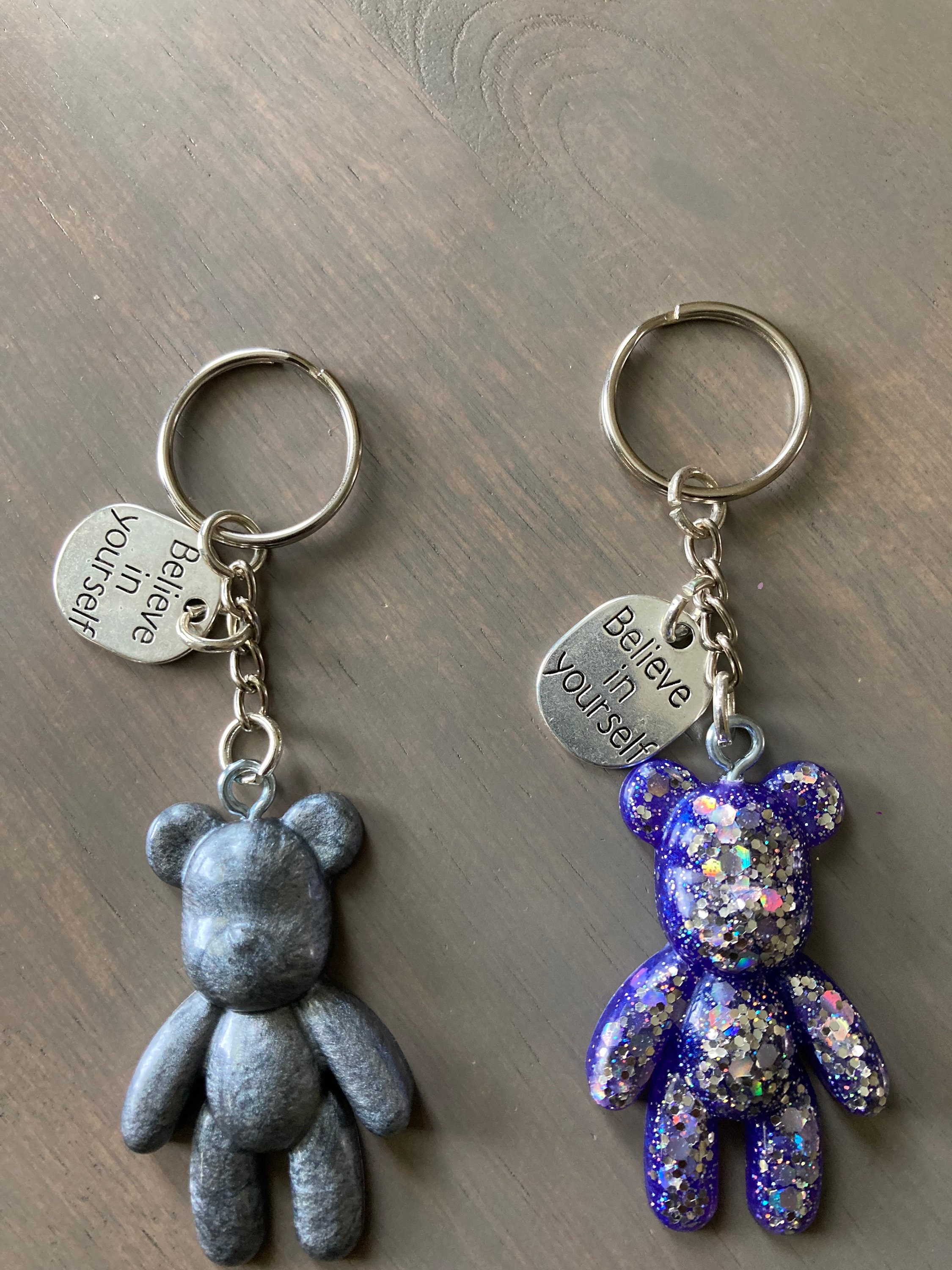 Resin Teddy Bear Key Chains Etsy