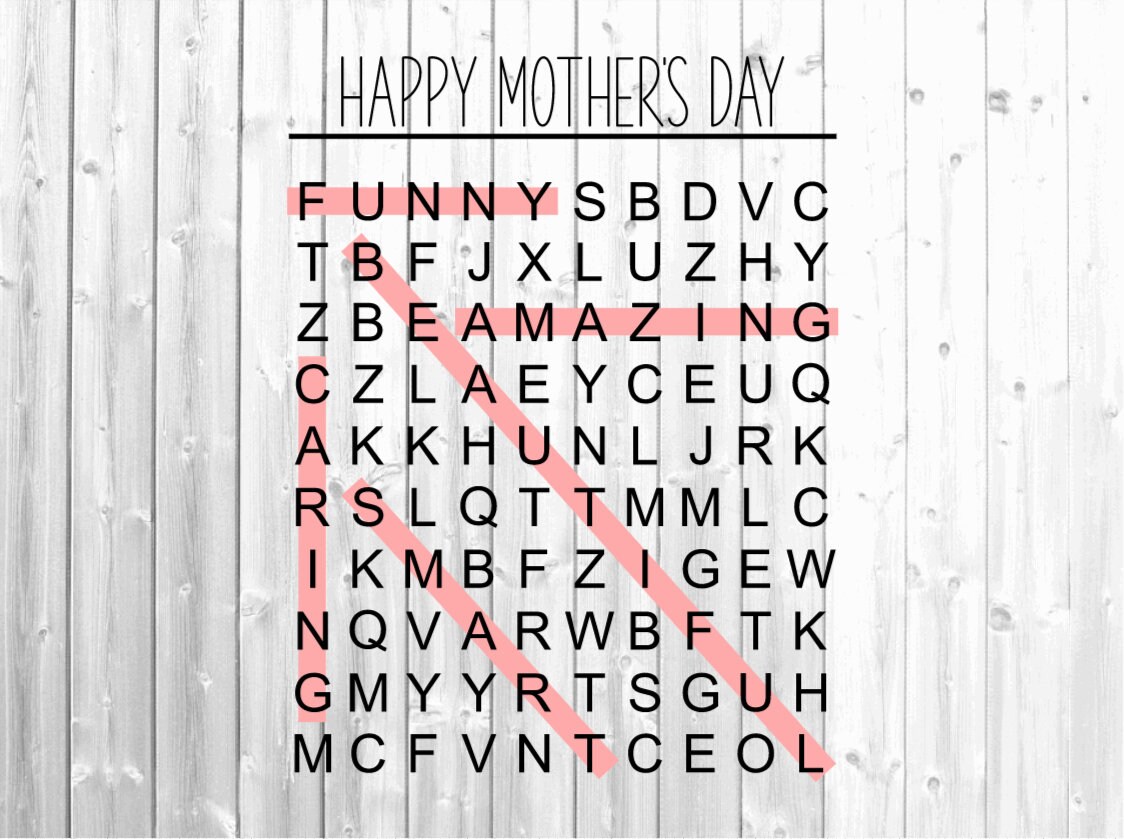 Download Mother S Day Word Search Svg Svg For Mother S Day Etsy