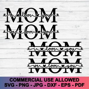 MOM Monogram Svg, Mother's Day Svg, Mom Split Svg, Mom Sliced Svg, Svg for Mom, Mom Appreciation, Mom Svg Design, Happy Mothers Day Svg
