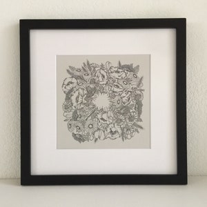 Wildflower Art Print: Signed Pen & Ink Floral Drawing