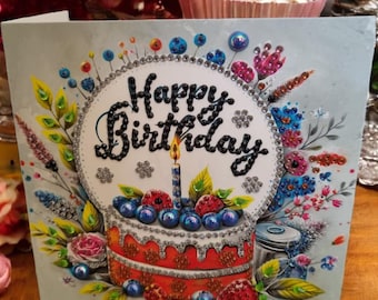 Handgemaakte diamantkunst verjaardagskaarten met enveloppen (15 cm) verschillende ontwerpen