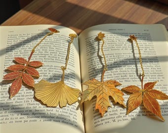 Herbstblatt Lesezeichen aus Metall Laubblatt