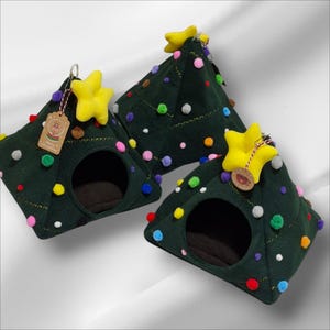 Christmas Tree themed Hammock Wigwam/Teepee/ Tent with pad for /Rats/Guinea Pig/Hedgehog and more Bed Toy Pet House/Limited edition