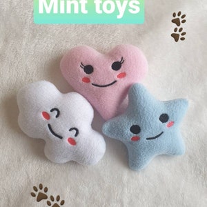 Embroidered fleece mint toy friends for your furry critters/ pet toys/ mint toys/ small mint pillows/ stuffed toys