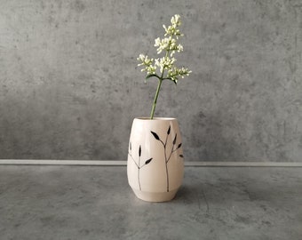 Nature inspired small, miniature ceramic vase