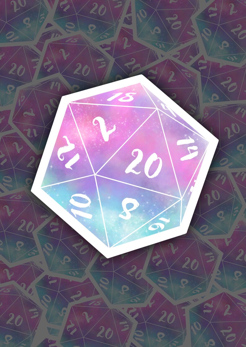 Pastel Galaxy D Dnd Vinyl Sticker Etsy