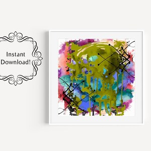 Colorful Abstract Wall Art Printable Wall Art Digital Art Print Mulicolor Home Decor Square Wall Art Gift