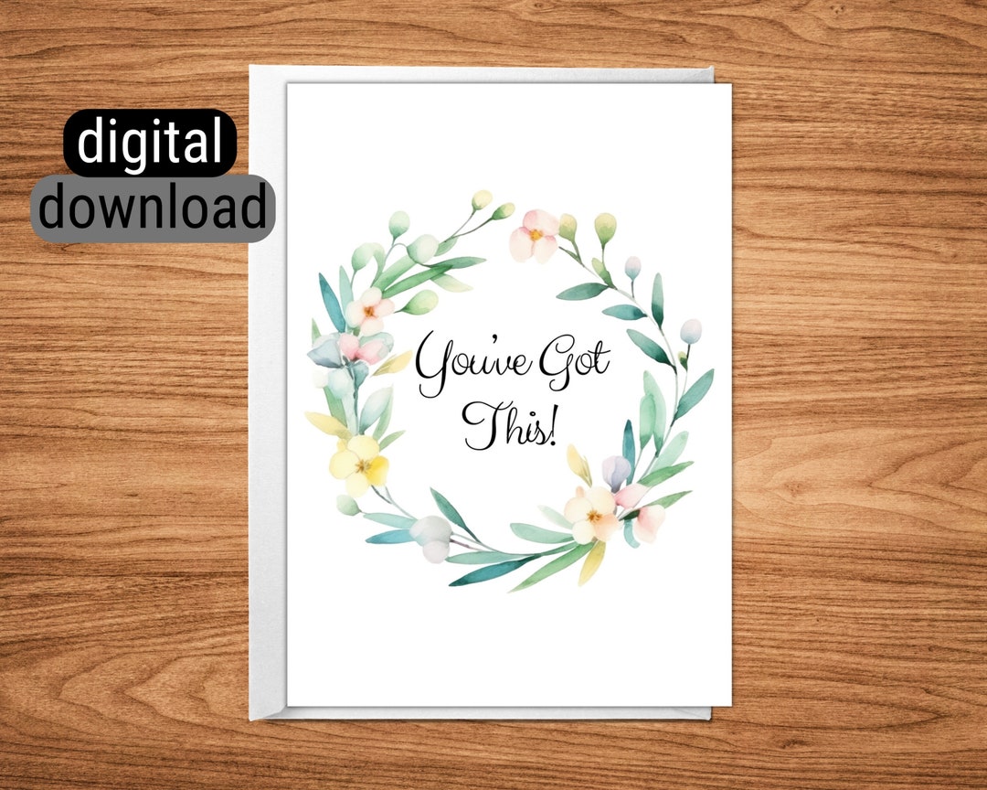 Downloadable Greeting Card Instant Digital Download Printable Blank