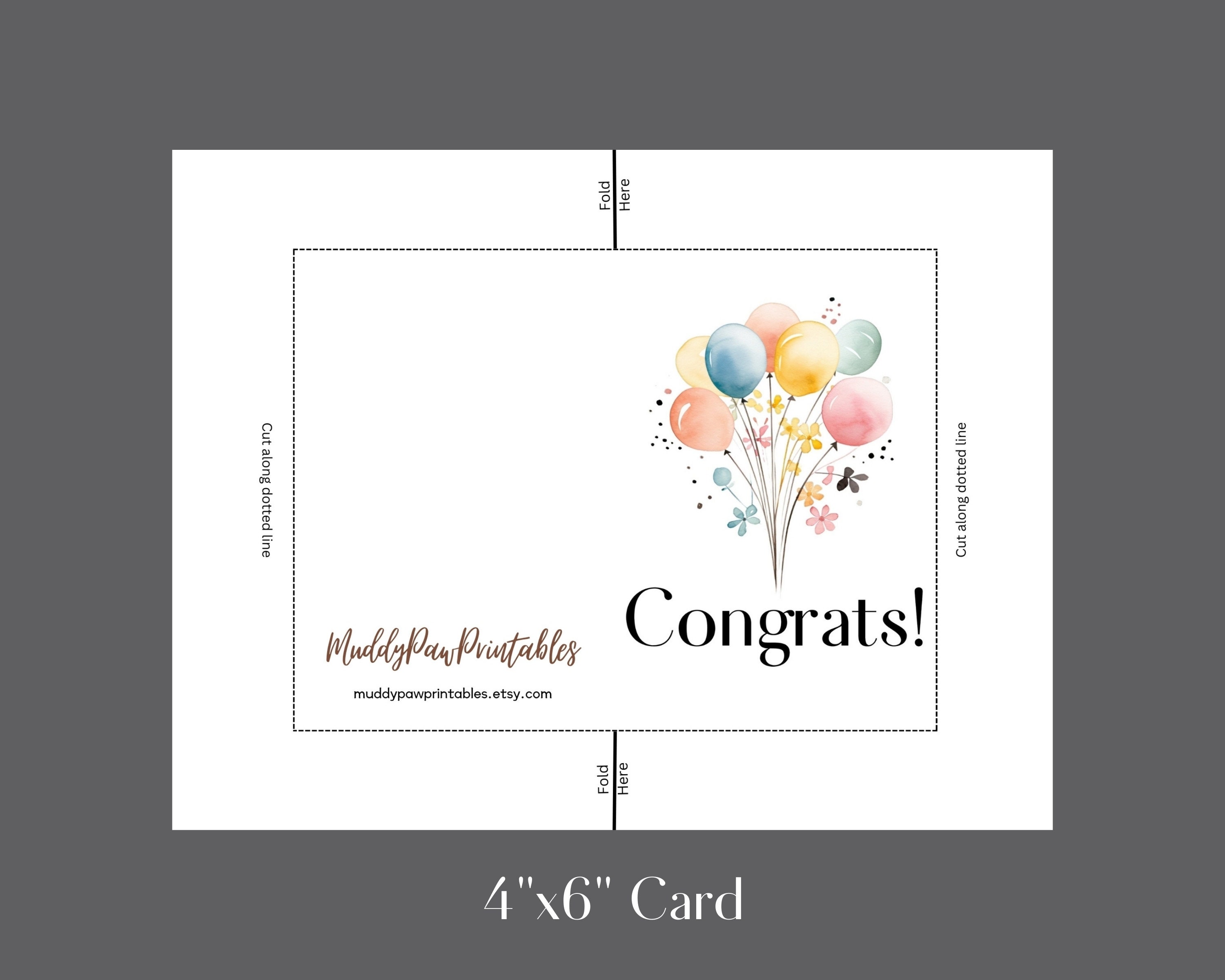 Downloadable Greeting Card Instant Digital Download Printable Blank ...