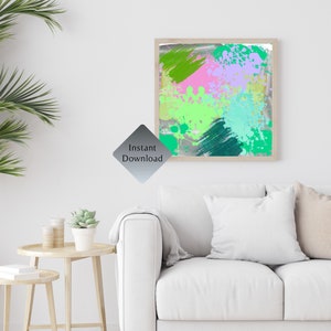 Colorful Eclectic Contemporary Abstract Wall Art Printable Wall Art Digital Art Print Multicolor Home Decor Square Wall Art Digital Download
