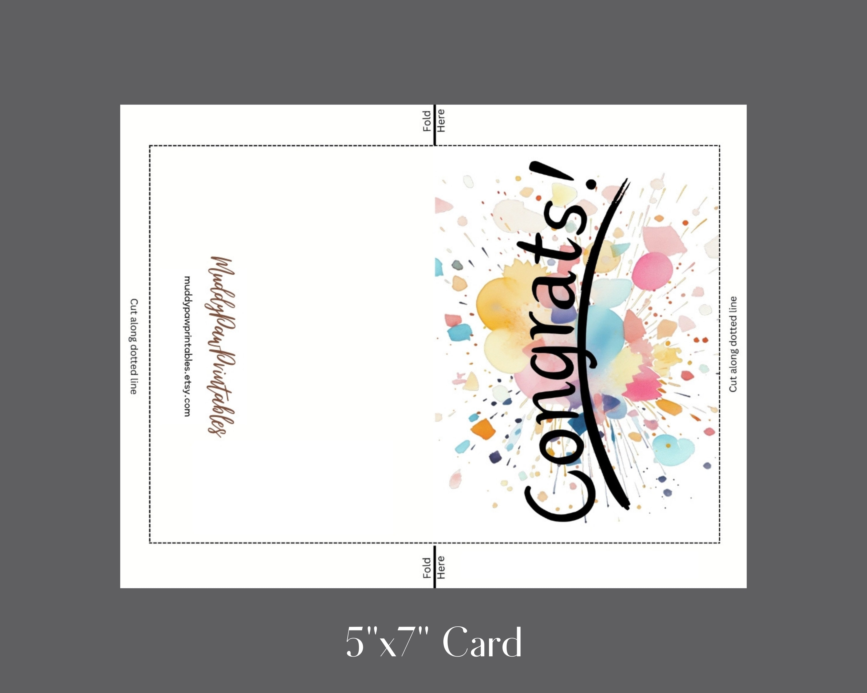 Congrats Cards.pdf Downloadable Greeting Card Instant Digital Download Printable Blank ...